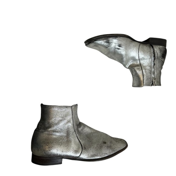 Tom Ford Silver distress ankle boots size 9